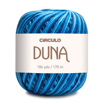 Círculo Duna, 100% Mercerized Cotton, 100g, 590 Tex, 170 Meters, Plain Colors & Multicolors,     6-Pack