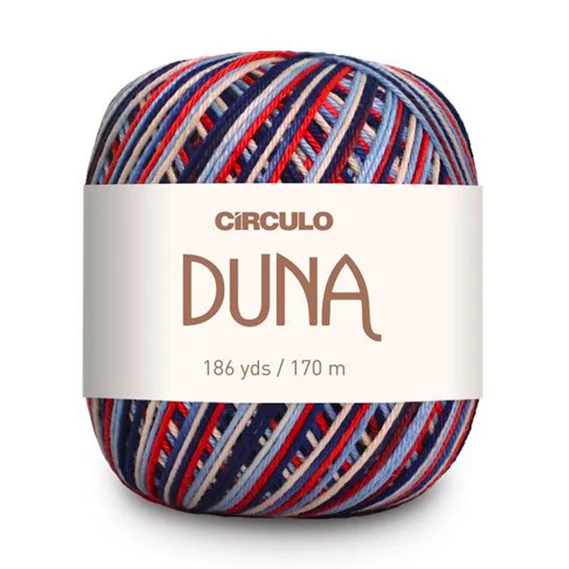 Círculo Duna, 100% Mercerized Cotton, 100g, 590 Tex, 170 Meters, Plain Colors & Multicolors,     6-Pack