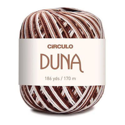 Círculo Duna, 100% Mercerized Cotton, 100g, 590 Tex, 170 Meters, Plain Colors & Multicolors,     6-Pack