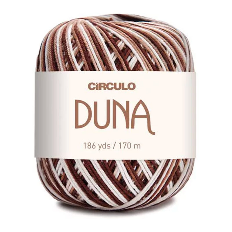 Círculo Duna, 100% Mercerized Cotton, 100g, 590 Tex, 170 Meters, Plain Colors & Multicolors, 1 Roll