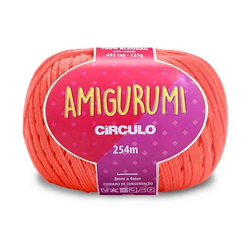 Círculo Amigurumi, 100% Mercerized Cotton, 125g, 492 Tex, 254 Meters, 1 Roll, 6-Pack