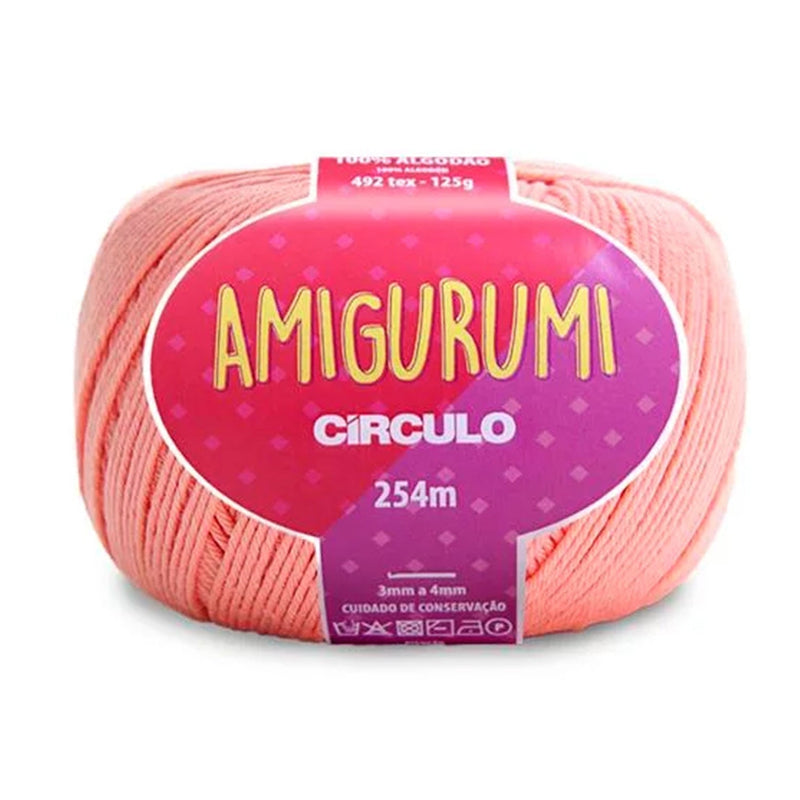 Círculo Amigurumi, 100% Mercerized Cotton, 125g, 492 Tex, 254 Meters, 1 Roll, 6-Pack