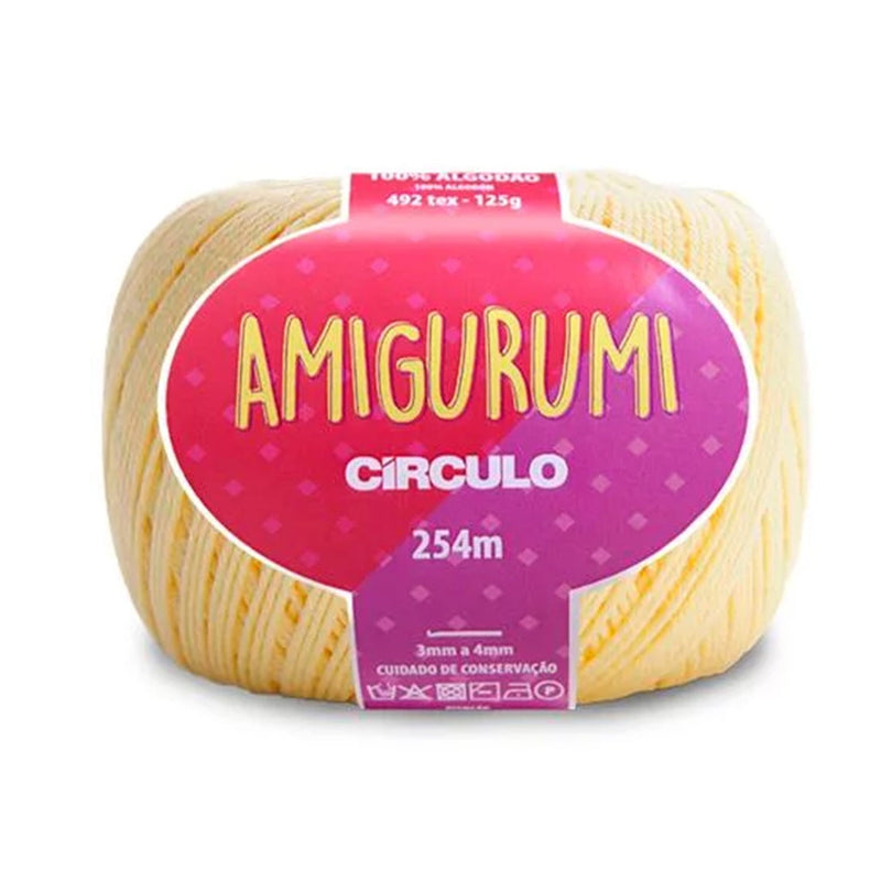 Círculo Amigurumi, 100% Mercerized Cotton, 125g, 492 Tex, 254 Meters, 1 Roll, 6-Pack