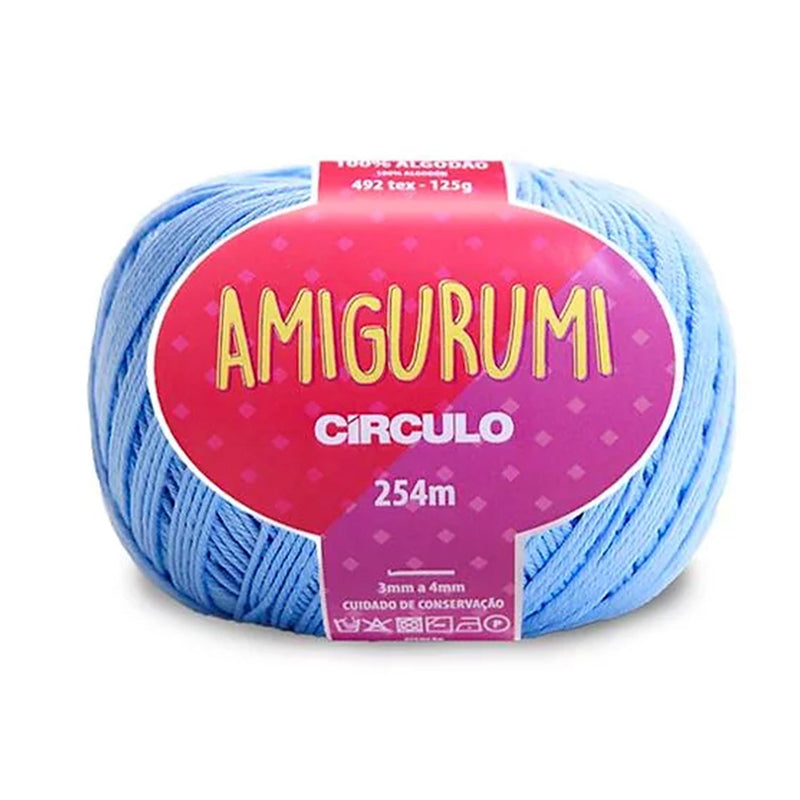 Círculo Amigurumi, 100% Mercerized Cotton, 125g, 492 Tex, 254 Meters, 1 Roll, 6-Pack