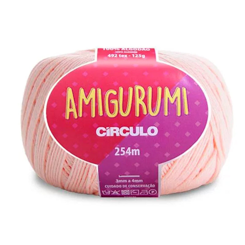 Círculo Amigurumi, 100% Mercerized Cotton, 125g, 492 Tex, 254 Meters, 1 Roll, 6-Pack