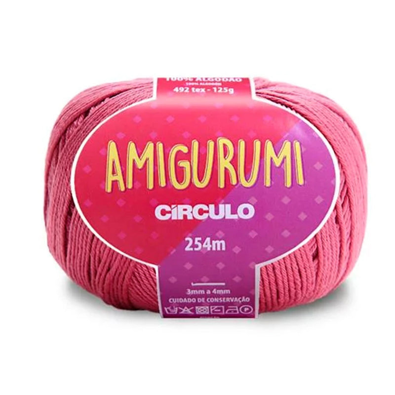 Círculo Amigurumi, 100% Mercerized Cotton, 125g, 492 Tex, 254 Meters, 1 Roll, 6-Pack