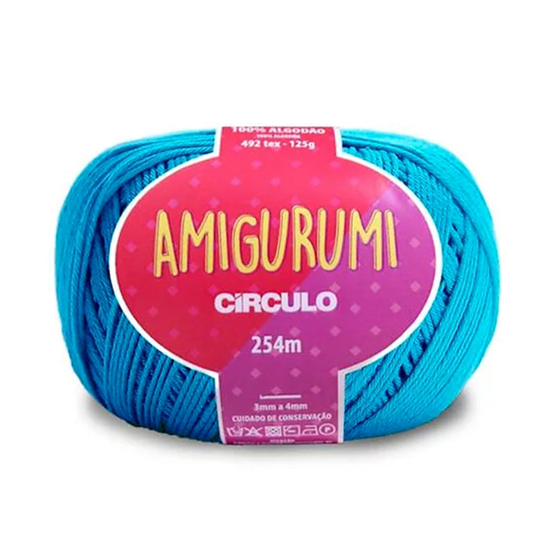 Círculo Amigurumi, 100% Mercerized Cotton, 125g, 492 Tex, 254 Meters, 1 Roll, 6-Pack