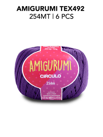 Círculo Amigurumi, 100% Mercerized Cotton, 125g, 492 Tex, 254 Meters, 1 Roll, 6-Pack