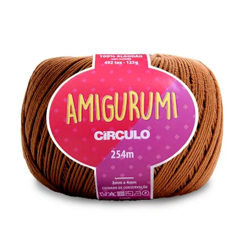 Círculo Amigurumi, 100% Mercerized Cotton, 125g, 492 Tex, 254 Meters, 1 Roll, 6-Pack