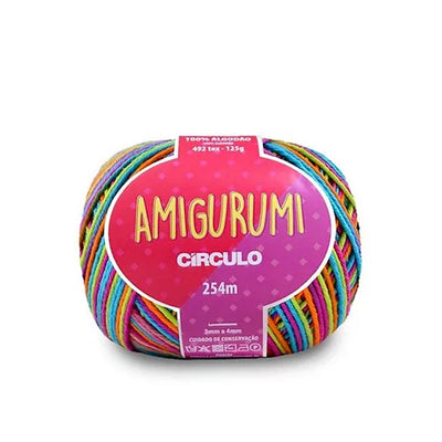 Círculo Amigurumi, 100% Mercerized Cotton, 125g, 492 Tex, 254 Meters, 1 Roll, 6-Pack