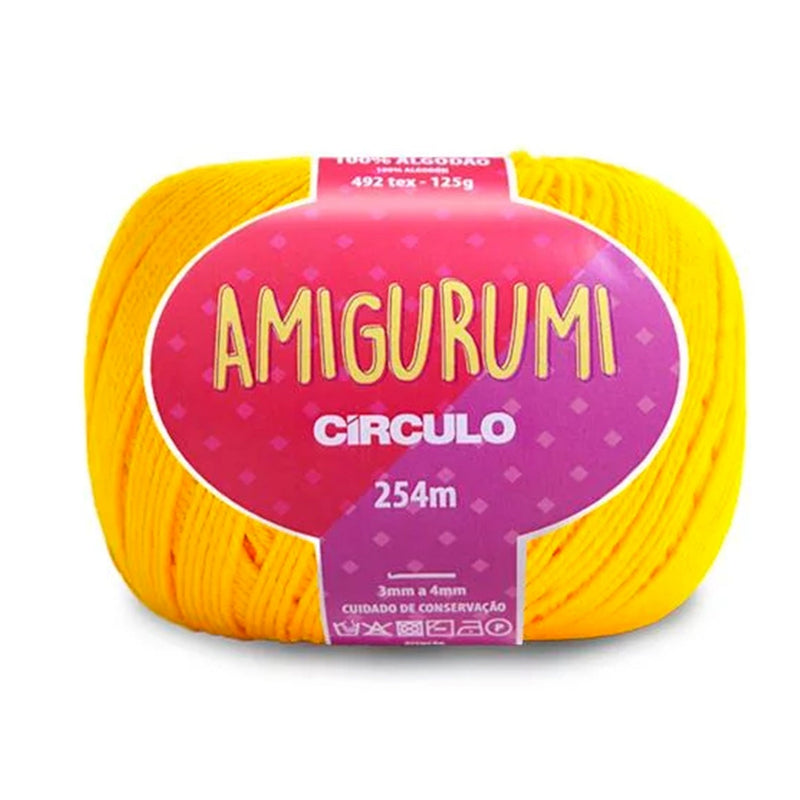 Círculo Amigurumi, 100% Mercerized Cotton, 125g, 492 Tex, 254 Meters, 1 Roll, 6-Pack