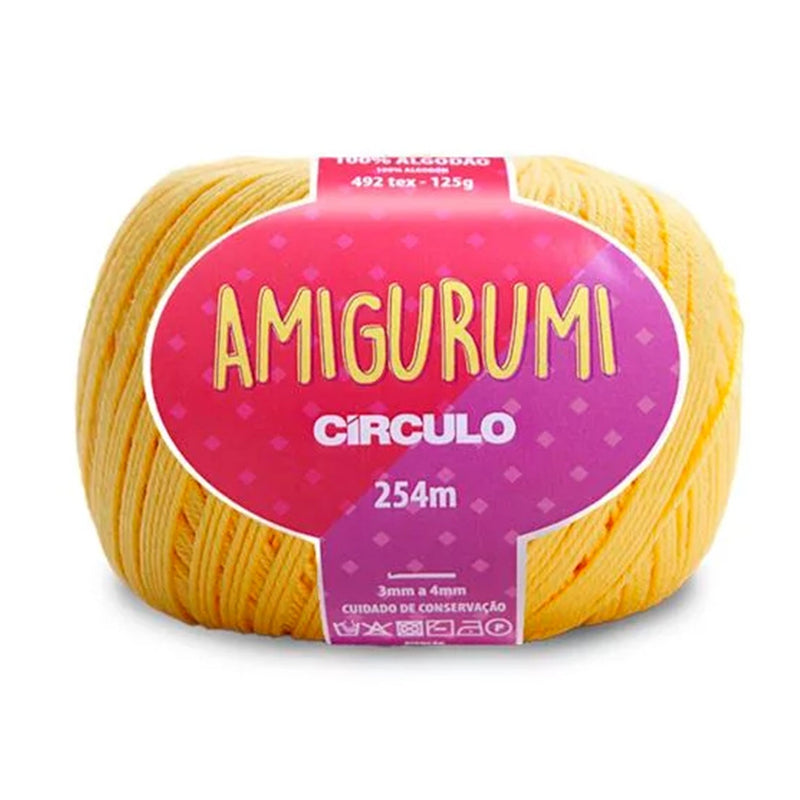 Círculo Amigurumi, 100% Mercerized Cotton, 125g, 492 Tex, 254 Meters, 1 Roll, 6-Pack