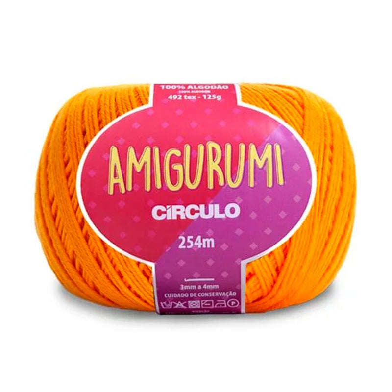 Círculo Amigurumi, 100% Mercerized Cotton, 125g, 492 Tex, 254 Meters, 1 Roll, 6-Pack