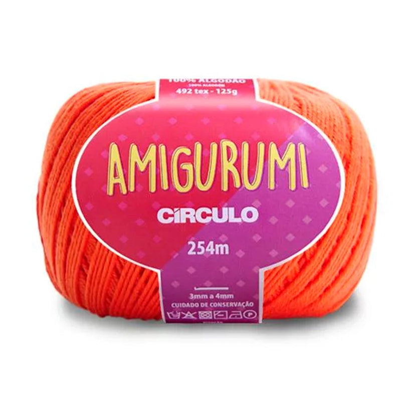 Círculo Amigurumi, 100% Mercerized Cotton, 125g, 492 Tex, 254 Meters, 1 Roll, 6-Pack