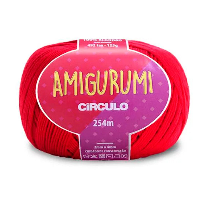 Círculo Amigurumi, 100% Mercerized Cotton, 125g, 492 Tex, 254 Meters, 1 Roll, 6-Pack