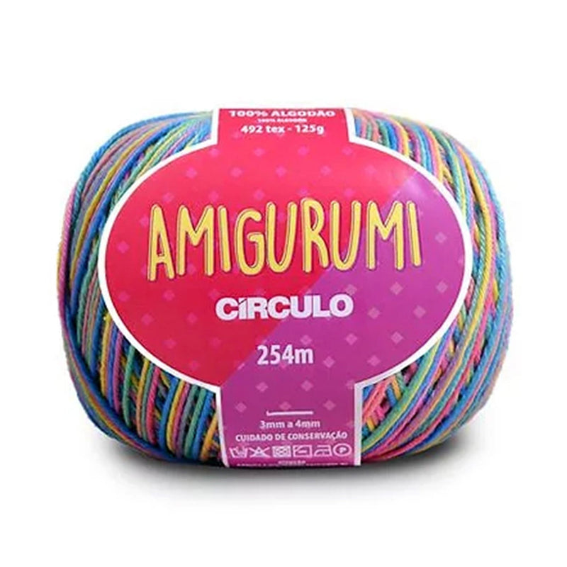 Círculo Amigurumi, 100% Mercerized Cotton, 125g, 492 Tex, 254 Meters, 1 Roll, 6-Pack