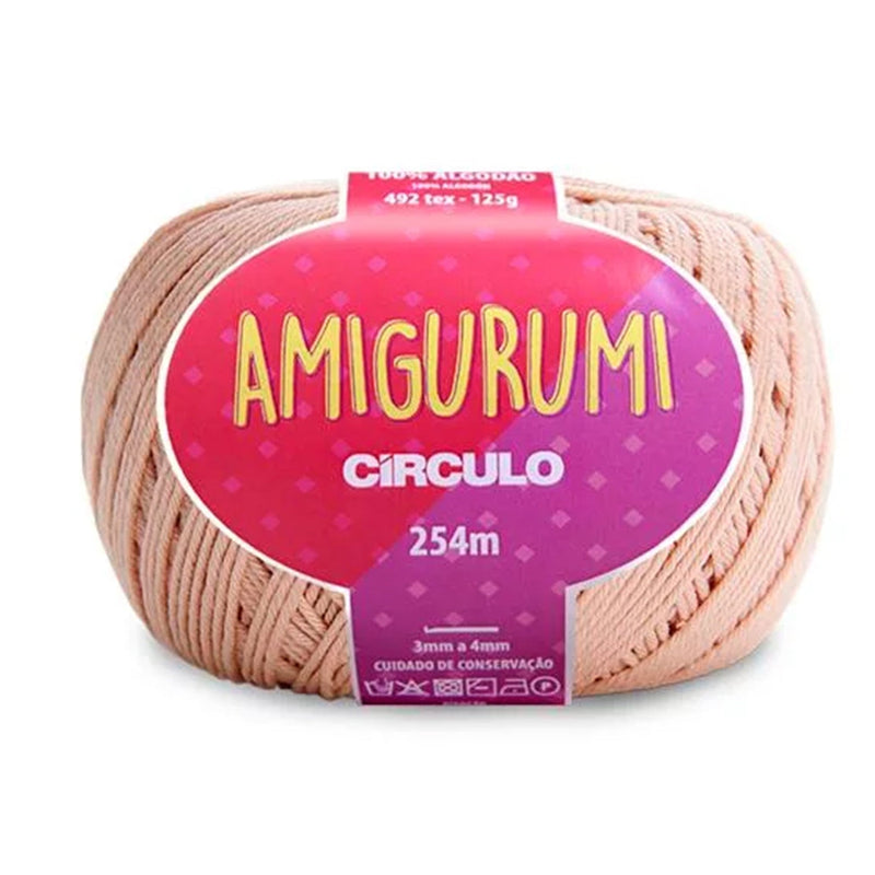 Círculo Amigurumi, 100% Mercerized Cotton, 125g, 492 Tex, 254 Meters, 1 Roll, 6-Pack