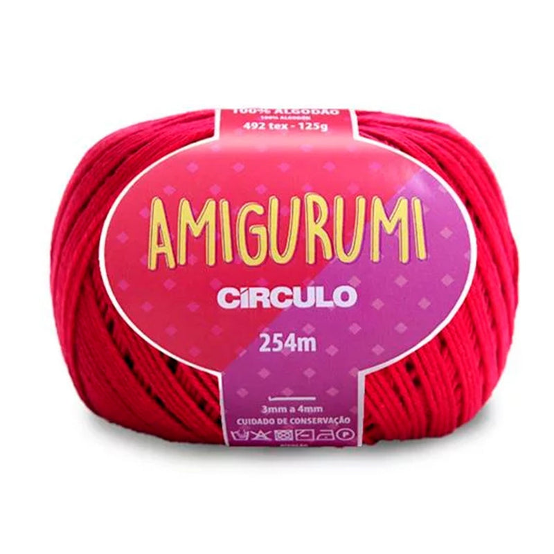 Círculo Amigurumi, 100% Mercerized Cotton, 125g, 492 Tex, 254 Meters, 1 Roll, 6-Pack