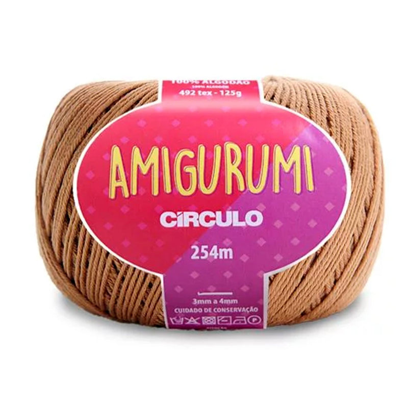 Círculo Amigurumi, 100% Mercerized Cotton, 125g, 492 Tex, 254 Meters, 1 Roll, 6-Pack