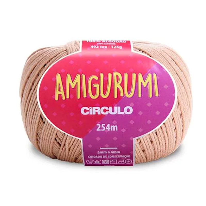 Círculo Amigurumi, 100% Mercerized Cotton, 125g, 492 Tex, 254 Meters, 1 Roll, 6-Pack