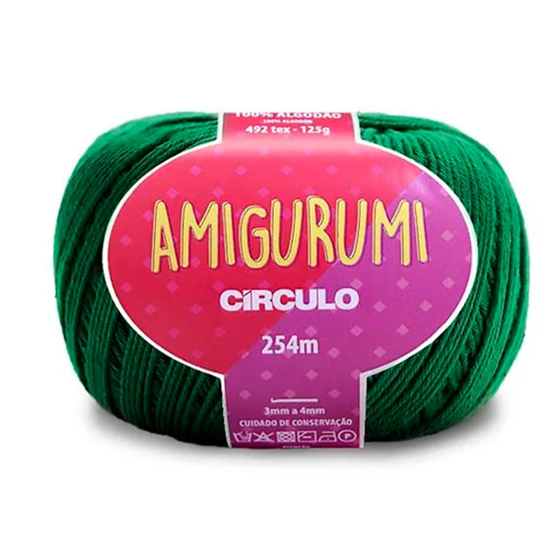 Círculo Amigurumi, 100% Mercerized Cotton, 125g, 492 Tex, 254 Meters, 1 Roll, 6-Pack