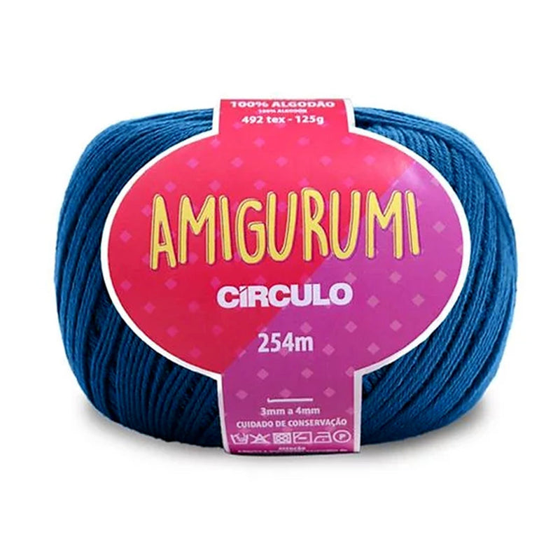 Círculo Amigurumi, 100% Mercerized Cotton, 125g, 492 Tex, 254 Meters, 1 Roll, 6-Pack