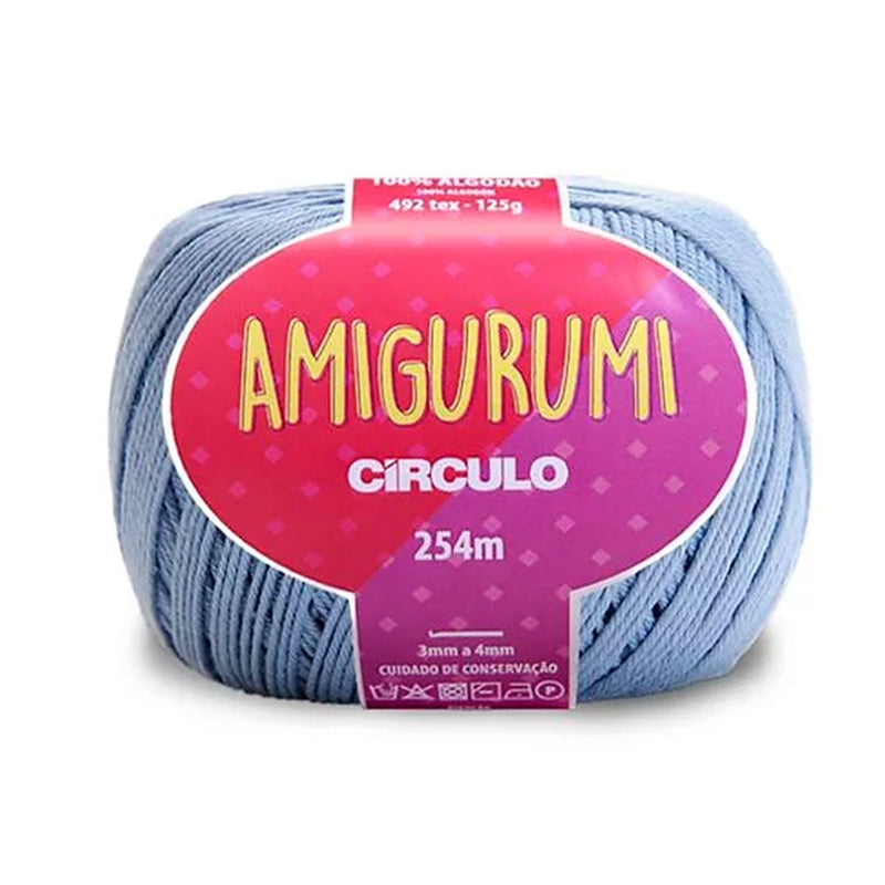 Círculo Amigurumi, 100% Mercerized Cotton, 125g, 492 Tex, 254 Meters, 1 Roll, 6-Pack