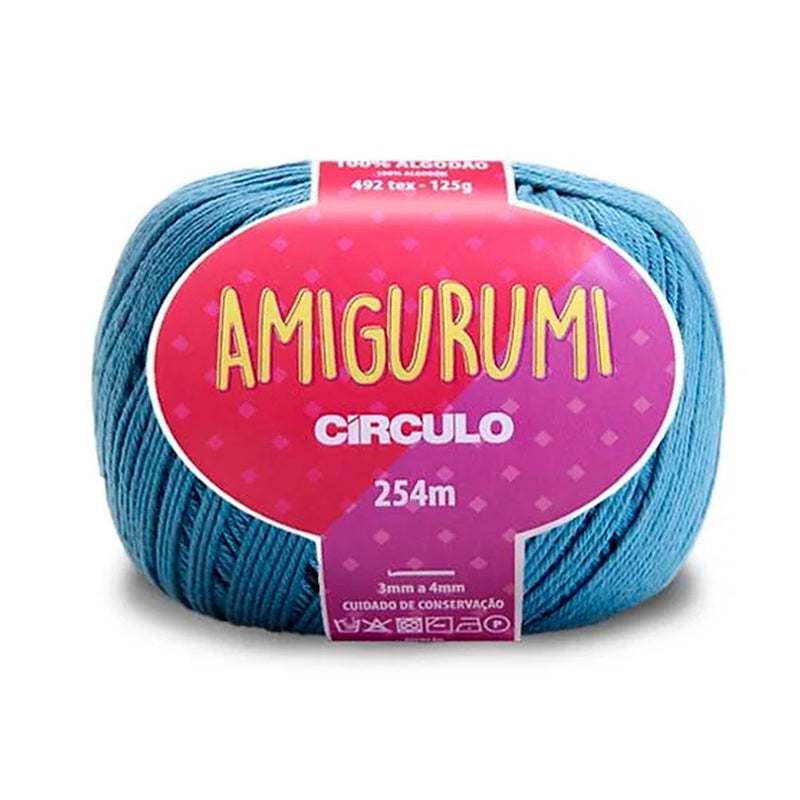 Círculo Amigurumi, 100% Mercerized Cotton, 125g, 492 Tex, 254 Meters, 1 Roll, 6-Pack