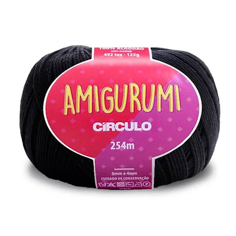 Círculo Amigurumi, 100% Mercerized Cotton, 125g, 492 Tex, 254 Meters, 1 Roll, 6-Pack