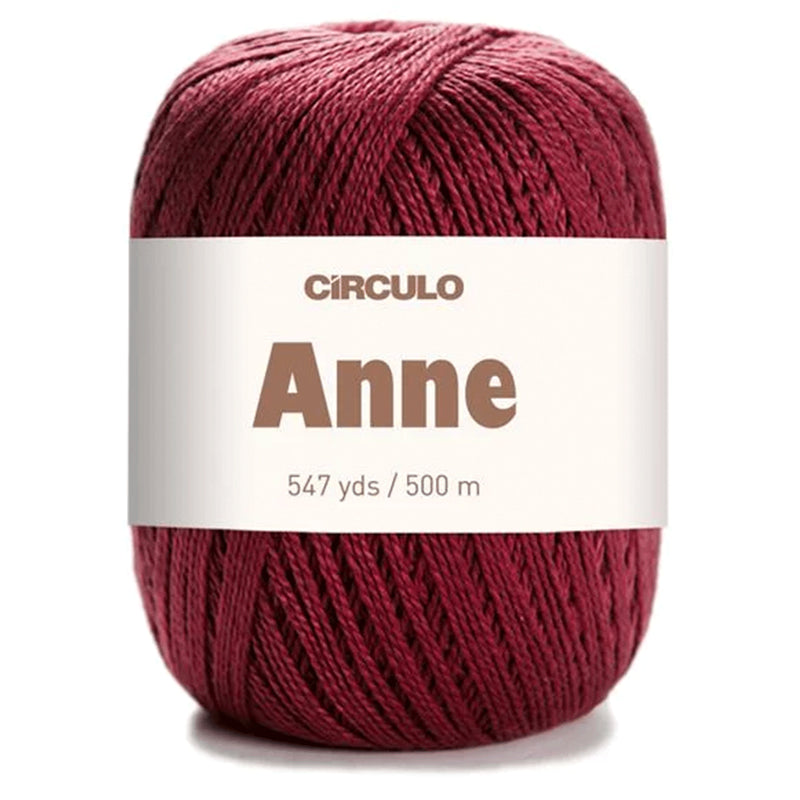 Círculo Anne, 100% Mercerized Cotton Yarn, 295 Tex , 500 Meters, 6-Pack