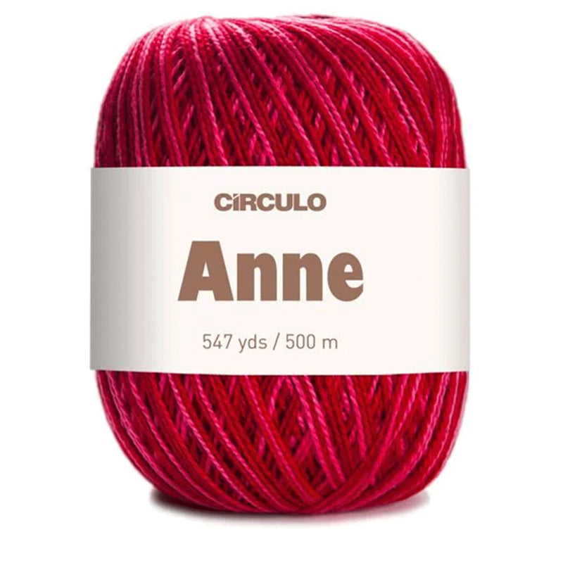 Círculo Anne, 100% Mercerized Cotton Yarn, 295 Tex , 500 Meters, 6-Pack