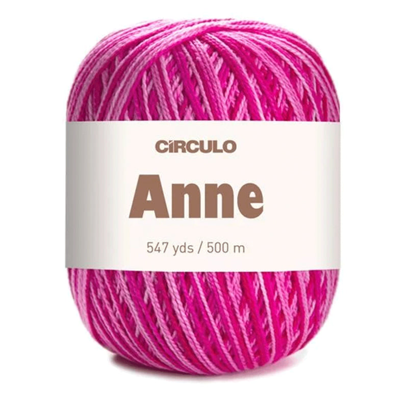 Círculo Anne, 100% Mercerized Cotton Yarn, 295 Tex , 500 Meters, 6-Pack