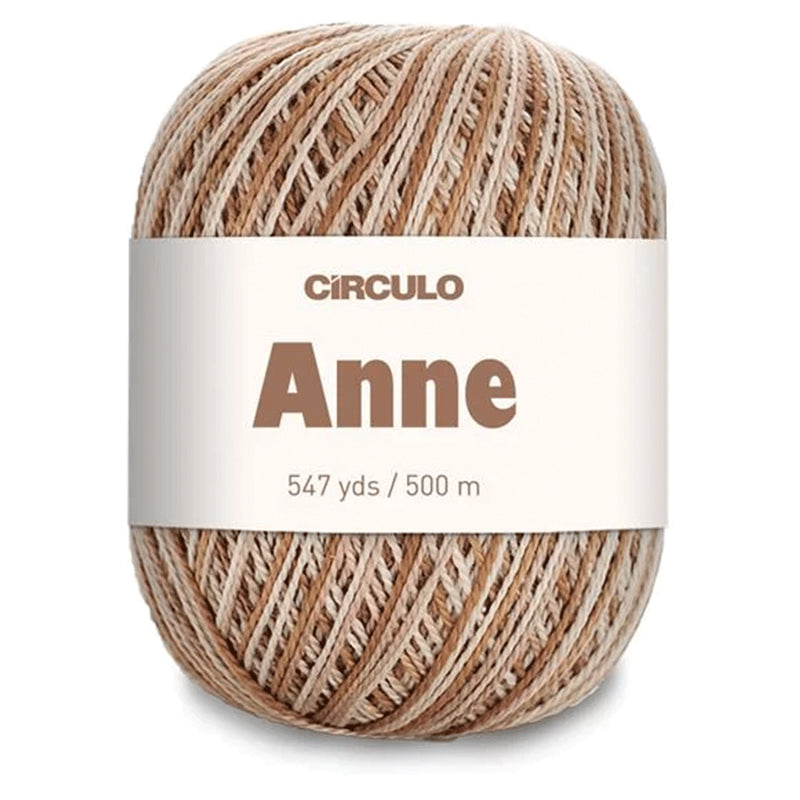 Círculo Anne, 100% Mercerized Cotton Yarn, 295 Tex , 500 Meters, 6-Pack