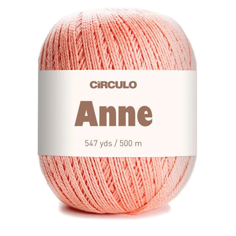 Círculo Anne, 100% Mercerized Cotton Yarn, 295 Tex , 500 Meters, 6-Pack