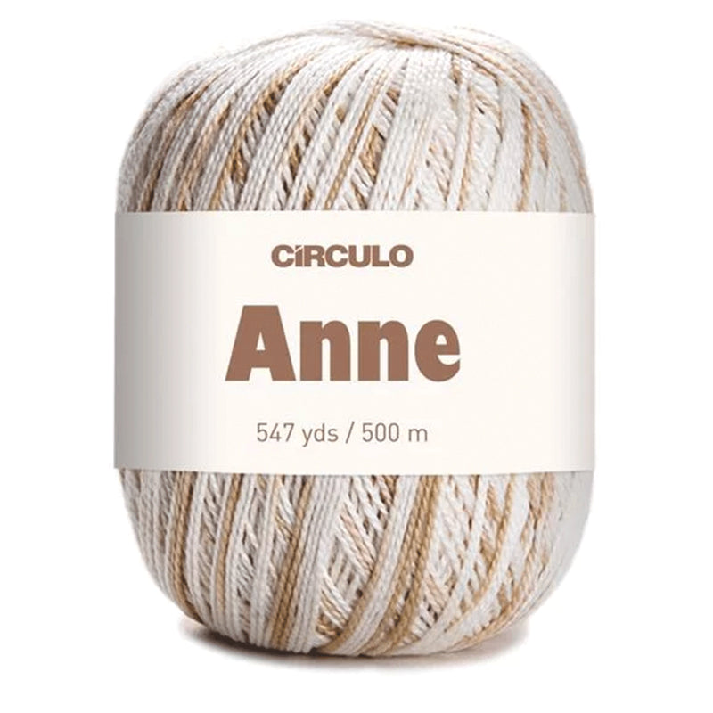 Círculo Anne, 100% Mercerized Cotton Yarn, 295 Tex , 500 Meters, 6-Pack