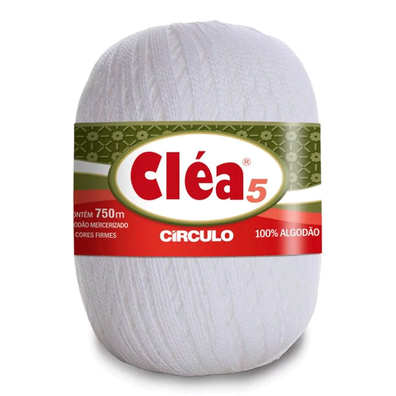 Círculo Cléa 5, 100% Mercerized Cotton Yarn, 147 gram, 196.7 Tex, 750 Meters, Variety Colors, 6-Pack