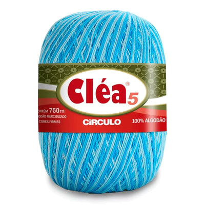 Círculo Cléa 5, 100% Mercerized Cotton Yarn, 147 gram, 196.7 Tex, 750 Meters, Variety Colors, 6-Pack