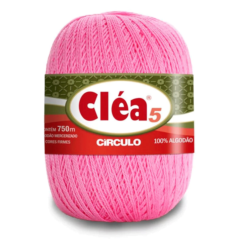 Círculo Cléa 5, 100% Mercerized Cotton Yarn, 147 gram, 196.7 Tex, 750 Meters, Variety Colors, 6-Pack