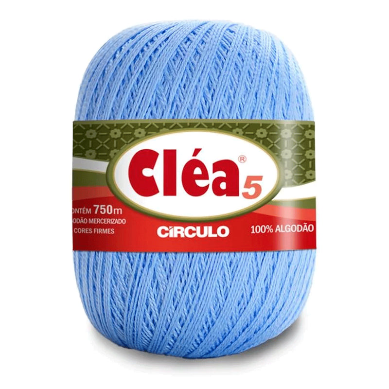 Círculo Cléa 5, 100% Mercerized Cotton Yarn, 147 gram, 196.7 Tex, 750 Meters, Variety Colors, 6-Pack