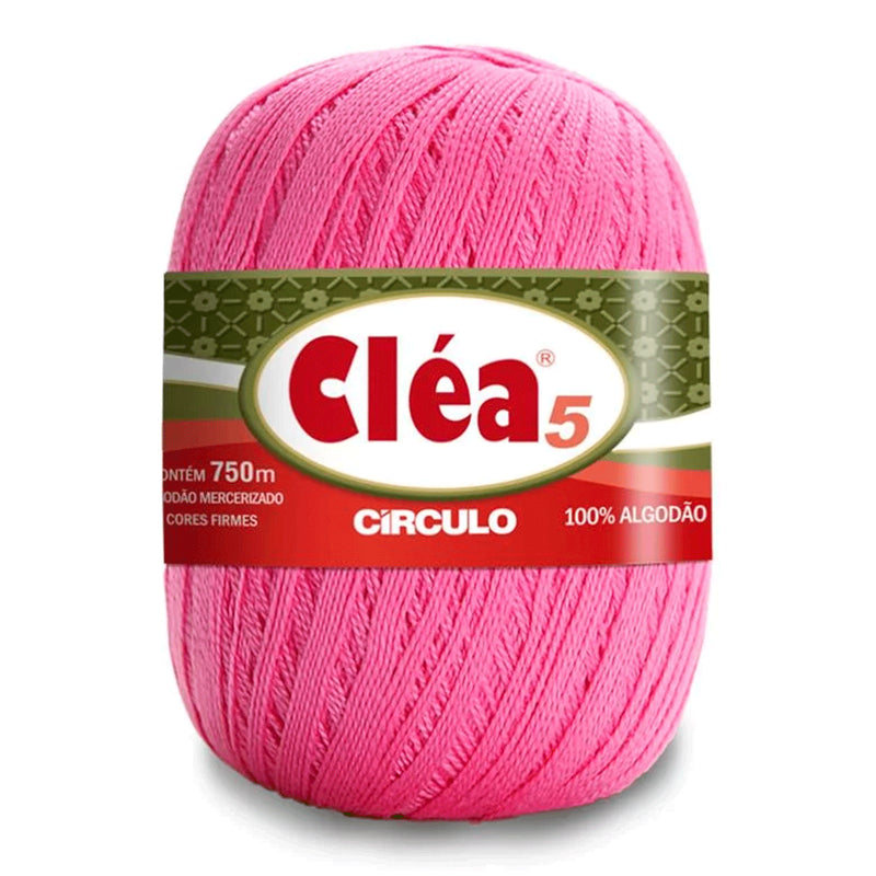 Círculo Cléa 5, 100% Mercerized Cotton Yarn, 147 gram, 196.7 Tex, 750 Meters, Variety Colors, 6-Pack