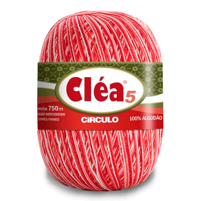 Círculo Cléa 5, 100% Mercerized Cotton Yarn, 147 gram, 196.7 Tex, 750 Meters, Variety Colors, 6-Pack