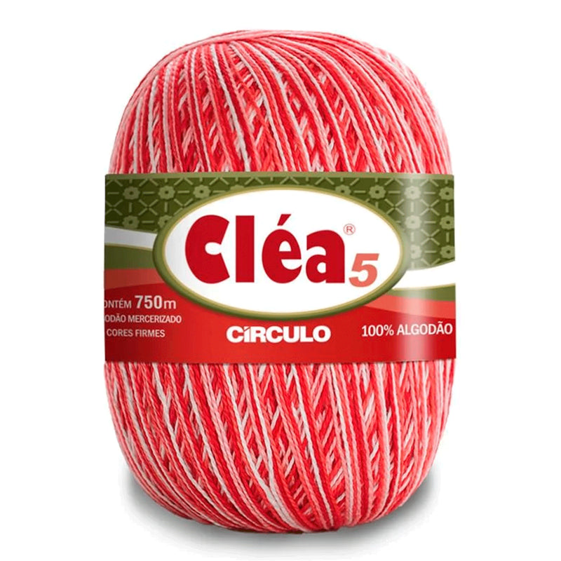 Círculo Cléa 5, 100% Mercerized Cotton Yarn, 147 gram, 196.7 Tex, 750 Meters, Variety Colors, 6-Pack