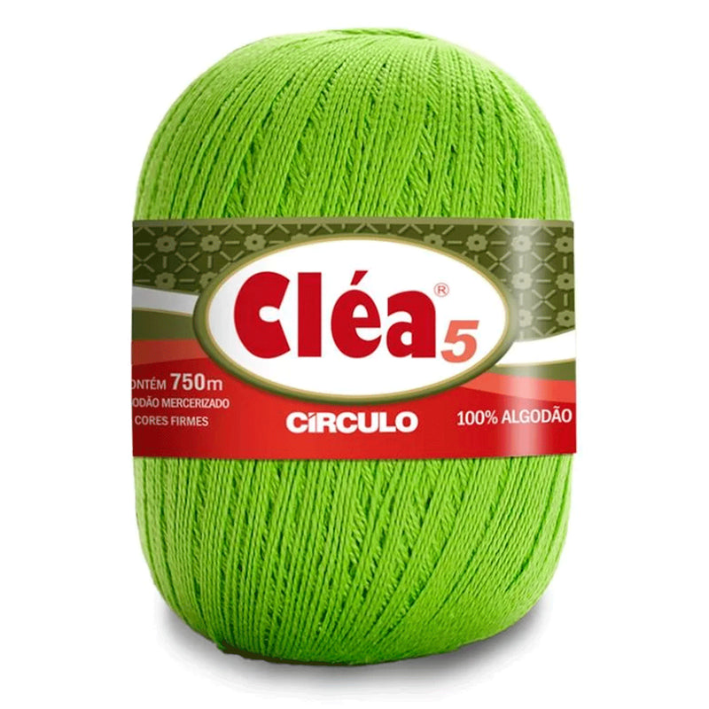 Círculo Cléa 5, 100% Mercerized Cotton Yarn, 147 gram, 196.7 Tex, 750 Meters, Variety Colors, 6-Pack