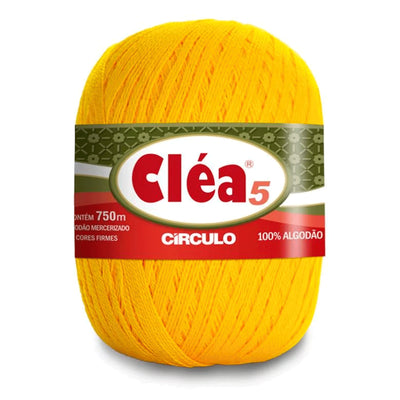 Círculo Cléa 5, 100% Mercerized Cotton Yarn, 147 gram, 196.7 Tex, 750 Meters, Variety Colors, 6-Pack