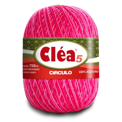 Círculo Cléa 5, 100% Mercerized Cotton Yarn, 147 gram, 196.7 Tex, 750 Meters, Variety Colors, 6-Pack