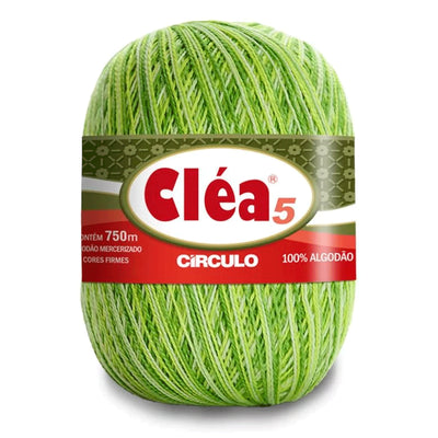 Círculo Cléa 5, 100% Mercerized Cotton Yarn, 147 gram, 196.7 Tex, 750 Meters, Variety Colors, 6-Pack