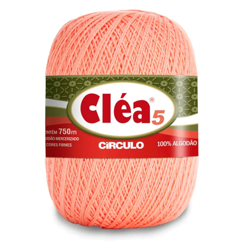 Círculo Cléa 5, 100% Mercerized Cotton Yarn, 147 gram, 196.7 Tex, 750 Meters, Variety Colors, 6-Pack