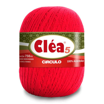 Círculo Cléa 5, 100% Mercerized Cotton Yarn, 147 gram, 196.7 Tex, 750 Meters, Variety Colors, 6-Pack