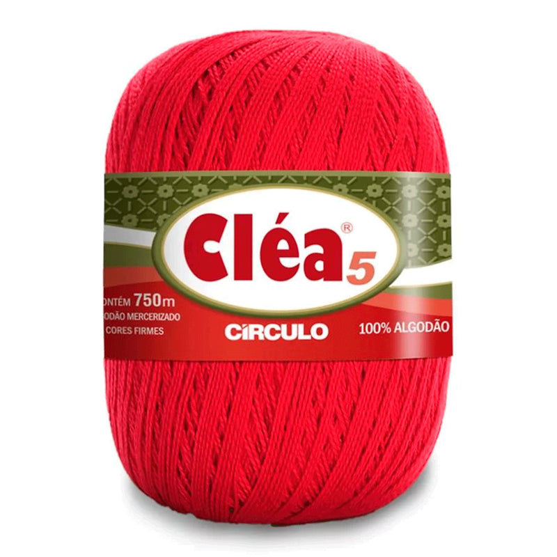 Círculo Cléa 5, 100% Mercerized Cotton Yarn, 147 gram, 196.7 Tex, 750 Meters, Variety Colors, 6-Pack