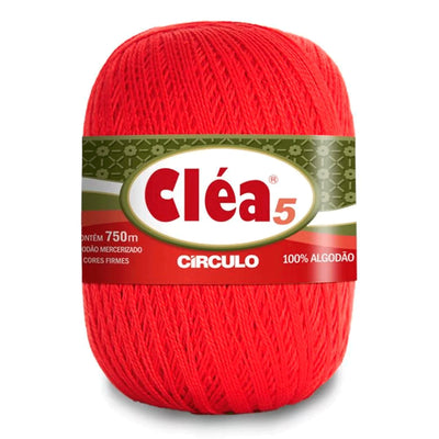 Círculo Cléa 5, 100% Mercerized Cotton Yarn, 147 gram, 196.7 Tex, 750 Meters, Variety Colors, 6-Pack